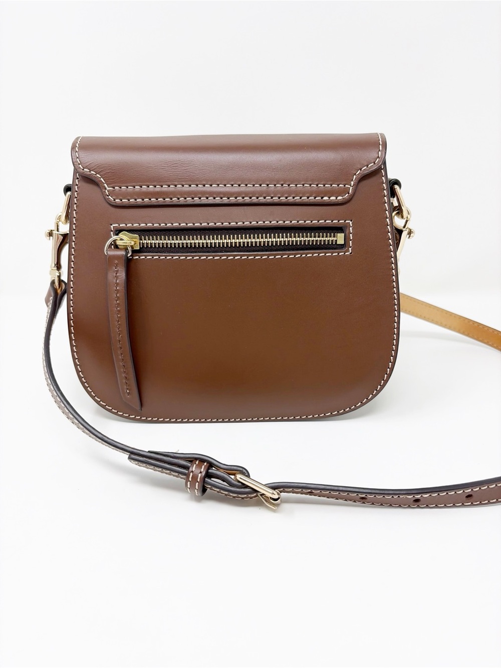 Dooney & Bourke Brown Leather Saddle Shoulder or Crossbody Bag - Picture 3 of 6